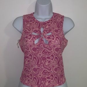 Pink Flower Crop Top